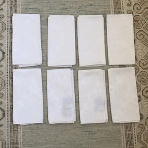 Wedgewood Brighton Damask Napkins (8)White NWT